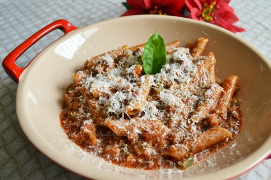 Pasta sencilla con carne molida